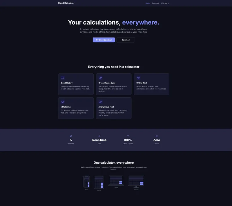 Screenshot of Cloud Calculator